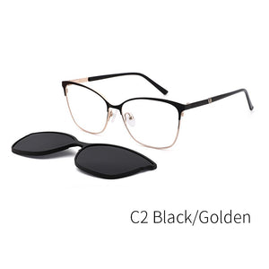 KANSEPT Men Metal Clip On Glasses Magnet Sunglasses Women Polarized Optical Prescription Spectacle Frame 2 In 1 Magnet DP33108