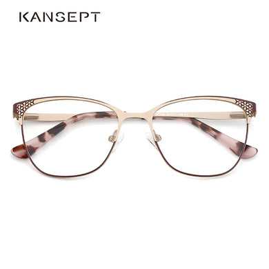 KANSEPT Metal Eye Glasses Frame Women Stylish Eyeglasses Retro Brand Designer Optical Prescription Glasses Spectacle