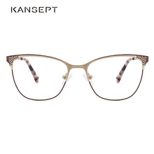 Load image into Gallery viewer, KANSEPT Metal Eye Glasses Frame Women Stylish Eyeglasses Retro Brand Designer Optical Prescription Glasses Spectacle