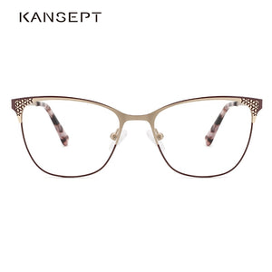 KANSEPT Metal Eye Glasses Frame Women Stylish Eyeglasses Retro Brand Designer Optical Prescription Glasses Spectacle