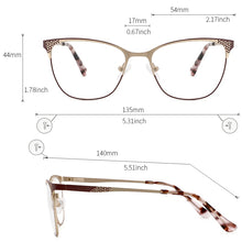 Load image into Gallery viewer, KANSEPT Metal Eye Glasses Frame Women Stylish Eyeglasses Retro Brand Designer Optical Prescription Glasses Spectacle