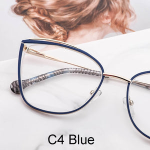 Metal Glasses Frame Women Cat Eye Myopia Computer Eyeglasses Frame  Lady Stylish Eyewear High Quality MS3535