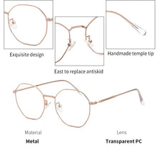 Load image into Gallery viewer, KANSEPT Women Glasses Frame Ins Popular Women Optical Brand Design Eye Glasses Frame Rose Gold Eyewear
