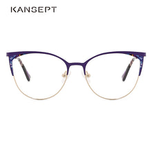 Load image into Gallery viewer, KANSEPT Women Glasses Frame Purple Cat Eye Women Optical Eye glasses frame 2023 Brand Design