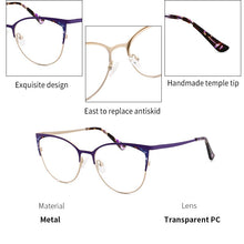 Load image into Gallery viewer, KANSEPT Women Glasses Frame Purple Cat Eye Women Optical Eye glasses frame 2023 Brand Design