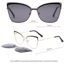 Load image into Gallery viewer, KANSEPT Women Metal Eyeglasses Frame Popular 2 In 1 Cap on Magnetic Optical Myopia Sunglasses Prescription Glasses Frame FN19003