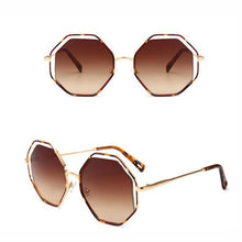 Load image into Gallery viewer, KAPELUS Bicircle Hollow-Out Metal Leopard Print Sunglasses Women&#39;s Sunglasses