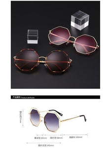 KAPELUS Bicircle Hollow-Out Metal Leopard Print Sunglasses Women's Sunglasses