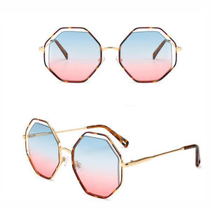 KAPELUS Bicircle Hollow-Out Metal Leopard Print Sunglasses Women's Sunglasses