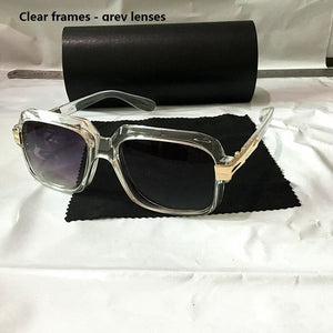 KAPELUS  sunglasses Clear square sunglasses  Retro flat mirror student glasses Contains a black leather box