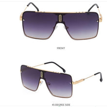 Load image into Gallery viewer, KAPELUS sunglasses Men's and women's casual sunglasses Black one-piece sunglasses Brand color mirror Rectangle glasses UV400