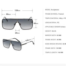 Load image into Gallery viewer, KAPELUS sunglasses Men's and women's casual sunglasses Black one-piece sunglasses Brand color mirror Rectangle glasses UV400