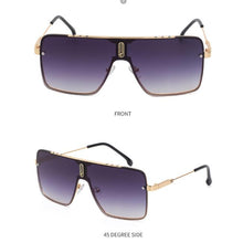 Load image into Gallery viewer, KAPELUS sunglasses Men's and women's casual sunglasses Black one-piece sunglasses Brand color mirror Rectangle glasses UV400
