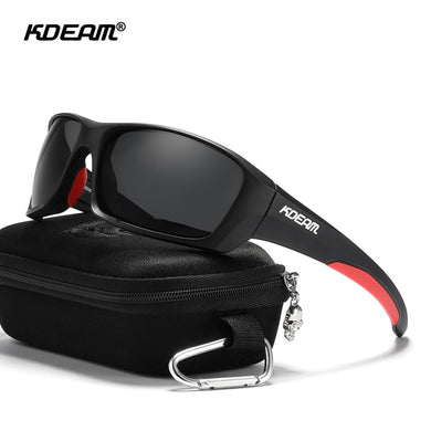 KDEAM 2023 High-End Sports Goggles TR90 Polarized Sunglasses Men Hiking Fishing Sun Glasses With Zipper Case