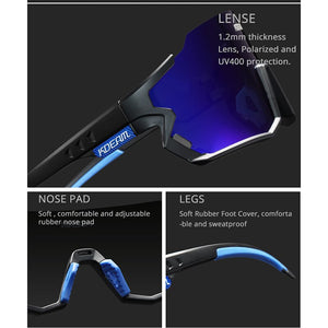 KDEAM 2023 Sports Men Polarized Sunglasses Ultra Light Rock Climbing Sunglass Sport TR90 Goggles Male KD715