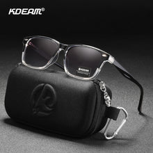 Load image into Gallery viewer, KDEAM All Matching Square Polarized Sunglasses For Men Women TR90 Material Frame Spring Hinges KD398