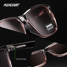 Load image into Gallery viewer, KDEAM All Matching Square Polarized Sunglasses For Men Women TR90 Material Frame Spring Hinges KD398