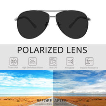 Load image into Gallery viewer, KDEAM Cat.3 Polarized Sunglasses Men Pilot 62mm Lens Designer Driving Sun Glasses with Zipper Case