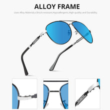 Load image into Gallery viewer, KDEAM Cat.3 Polarized Sunglasses Men Pilot 62mm Lens Designer Driving Sun Glasses with Zipper Case