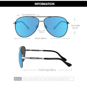 KDEAM Cat.3 Polarized Sunglasses Men Pilot 62mm Lens Designer Driving Sun Glasses with Zipper Case