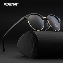 Load image into Gallery viewer, KDEAM Classic Design Round Sunglasses Men Women Polarized Mirror Glasses Protective Box Included CE