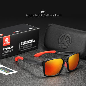 KDEAM Clear View Mirror Men's Sunglasses TR90 Frame with Elastic Rubber Cover Polarized Sunglasses Sport oculos de sol KD503