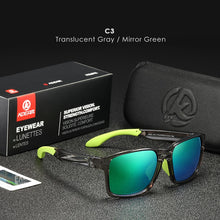 Load image into Gallery viewer, KDEAM Clear View Mirror Men&#39;s Sunglasses TR90 Frame with Elastic Rubber Cover Polarized Sunglasses Sport oculos de sol KD503