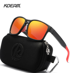 KDEAM Clear View Mirror Men's Sunglasses TR90 Frame with Elastic Rubber Cover Polarized Sunglasses Sport oculos de sol KD503