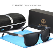 Load image into Gallery viewer, KDEAM Comfort Soft Black Men Polarized Sunglasses TR90 Material Spring Hinges Driving Glasses Male Category 3