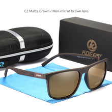 Load image into Gallery viewer, KDEAM Comfort Soft Black Men Polarized Sunglasses TR90 Material Spring Hinges Driving Glasses Male Category 3