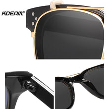 Carica l'immagine nel visualizzatore di Gallery, KDEAM Flip Type Occhiali da sole unisex polarizzati Steampunk Clip su occhiali da sole Tonalità quadrate rimovibili con scatola rigida KD127 
