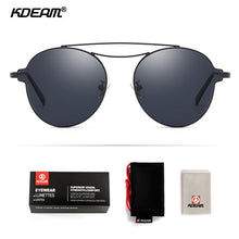Load image into Gallery viewer, KDEAM HD Gradient Lense Round Women Sunglasses Steampunk Twin-Bridge Sunglass Female Driving Outdoor Glasses KD8805