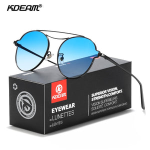 KDEAM HD Gradient Lense Round Women Sunglasses Steampunk Twin-Bridge Sunglass Female Driving Outdoor Glasses KD8805