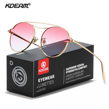 Load image into Gallery viewer, KDEAM HD Gradient Lense Round Women Sunglasses Steampunk Twin-Bridge Sunglass Female Driving Outdoor Glasses KD8805