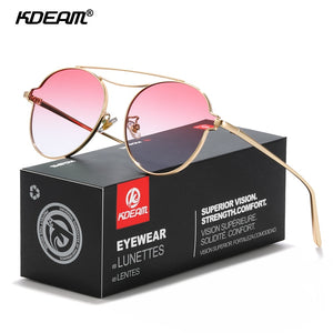 KDEAM HD Gradient Lense Round Women Sunglasses Steampunk Twin-Bridge Sunglass Female Driving Outdoor Glasses KD8805