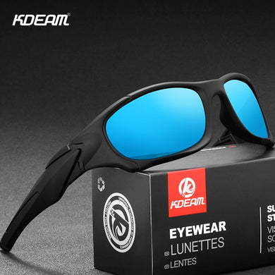 KDEAM  Polarized Sport Sunglasses Men UV400 Night Vision Driving Goggle Brand Design Mirror Shades Glasses with Case
