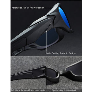 KDEAM  Polarized Sport Sunglasses Men UV400 Night Vision Driving Goggle Brand Design Mirror Shades Glasses with Case