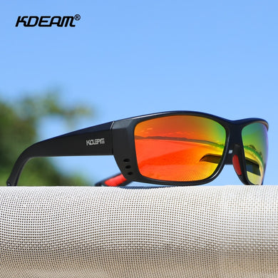 KDEAM Occhiali da sole TR90 leggeri ma resistenti da uomo polarizzati e protezione UV al 100% Occhiali da sole sportivi Sistema di ventilazione a tre fori 