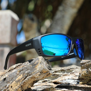 KDEAM Occhiali da sole TR90 leggeri ma resistenti da uomo polarizzati e protezione UV al 100% Occhiali da sole sportivi Sistema di ventilazione a tre fori 