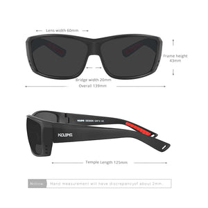 KDEAM Occhiali da sole TR90 leggeri ma resistenti da uomo polarizzati e protezione UV al 100% Occhiali da sole sportivi Sistema di ventilazione a tre fori 