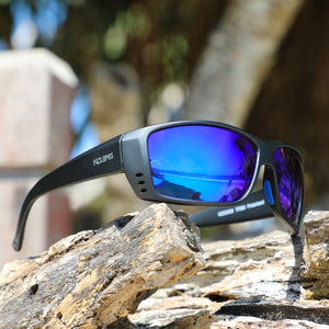 KDEAM Occhiali da sole TR90 leggeri ma resistenti da uomo polarizzati e protezione UV al 100% Occhiali da sole sportivi Sistema di ventilazione a tre fori 