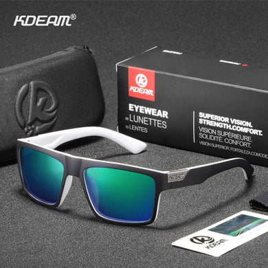 KDEAM Long lasting 100% UV Protection Men Sunglasses Polarized Rectangle Shades 8 Layers Coating Sun Glasses Polarization