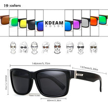 Load image into Gallery viewer, KDEAM  Mirror Polarized Sunglasses For Men Translucent Blue Frame Shades  Women Square Outdoor Driving Designer Sun Glasses