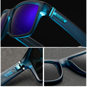 KDEAM  Mirror Polarized Sunglasses For Men Translucent Blue Frame Shades  Women Square Outdoor Driving Designer Sun Glasses