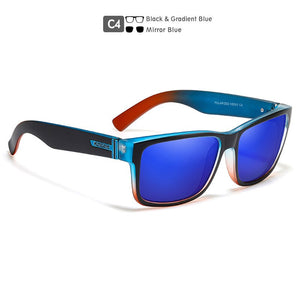 KDEAM  Mirror Polarized Sunglasses For Men Translucent Blue Frame Shades  Women Square Outdoor Driving Designer Sun Glasses