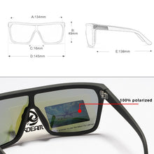 Load image into Gallery viewer, KDEAM One-Piece Lens Polarized Sunglasses Men High Quality Outdoor Travel Square Sun Glasses  Design UV400 Goggles 6XH