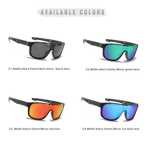 KDEAM One Piece Shape Polarized Sunglasses Men Sports Shield Glasses Oversized Reduce windage Designed Frame