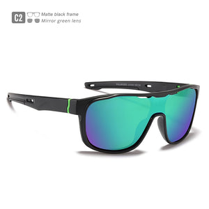 KDEAM One Piece Shape Polarized Sunglasses Men Sports Shield Glasses Oversized Reduce windage Designed Frame