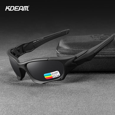KDEAM Sport all'aria aperta Occhiali da sole polarizzati Uomo Taglio curva Cornice resistente allo stress Scudo per lenti Occhiali da sole Donna KD0623 