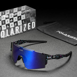 KDEAM Oversized Sunglasses Polarized Men's Sports Goggle TR90 Windproof UV400 1.2mm Thickness Len With Free Box